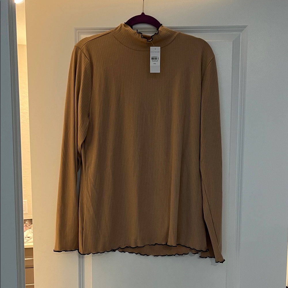 Ann Taylor Tan Long Sleeve Blouse